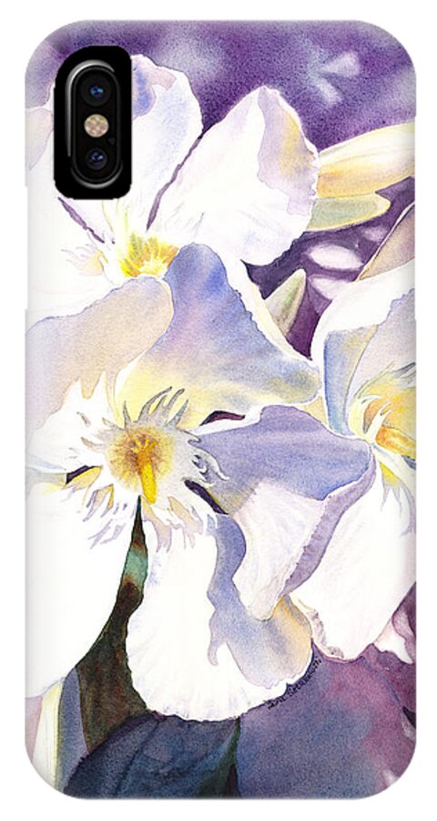Oleander iPhone X Case featuring the painting White Oleander by Irina Sztukowski