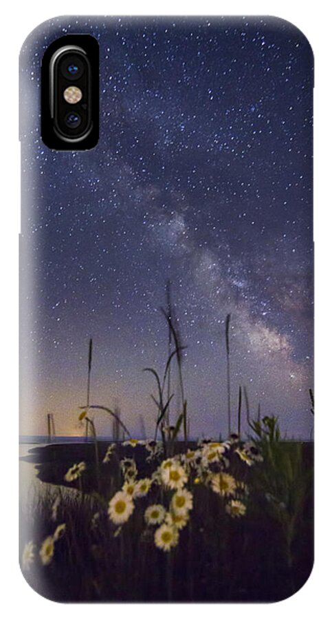  Wild iPhone X Case featuring the photograph Wild marguerites under the Milky Way by Mircea Costina Photography