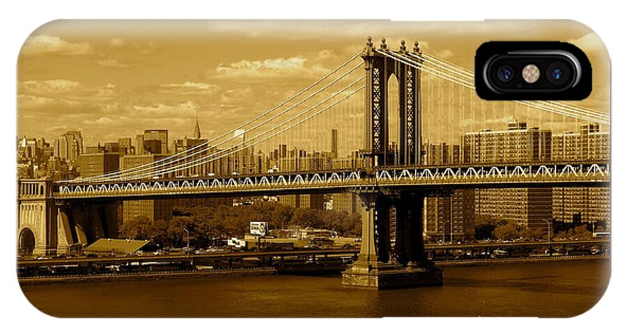 Iphone 5 Cover Cases iPhone X Case featuring the photograph Williamsburg Bridge New York City by Monique Wegmueller