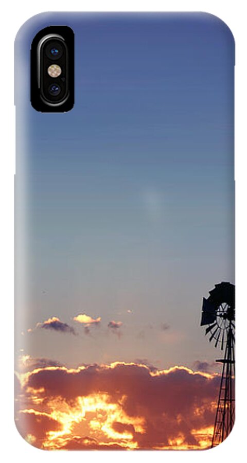 Sunset iPhone X Case featuring the photograph Windmill Sunset by Rod Seel