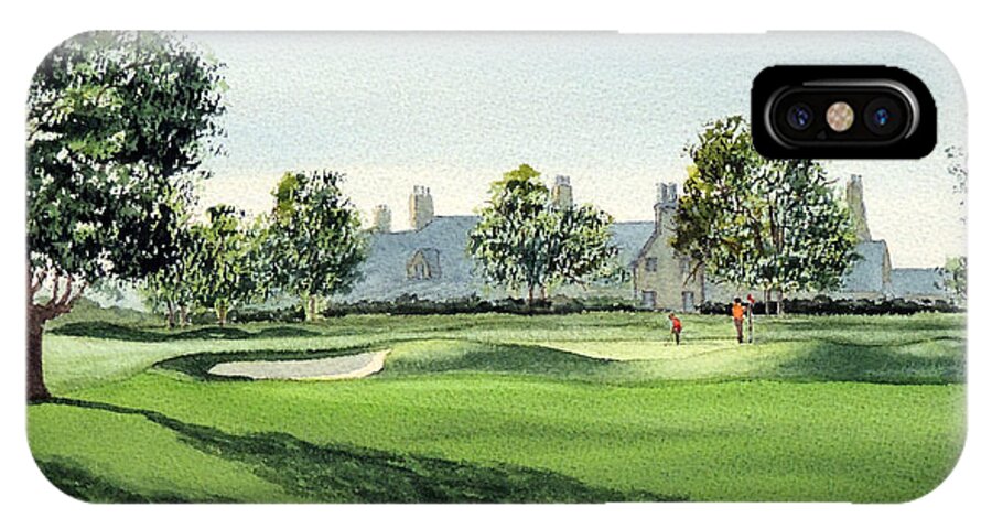 Winged Foot West iPhone X Case featuring the painting Winged Foot West Golf Course 18th Hole by Bill Holkham