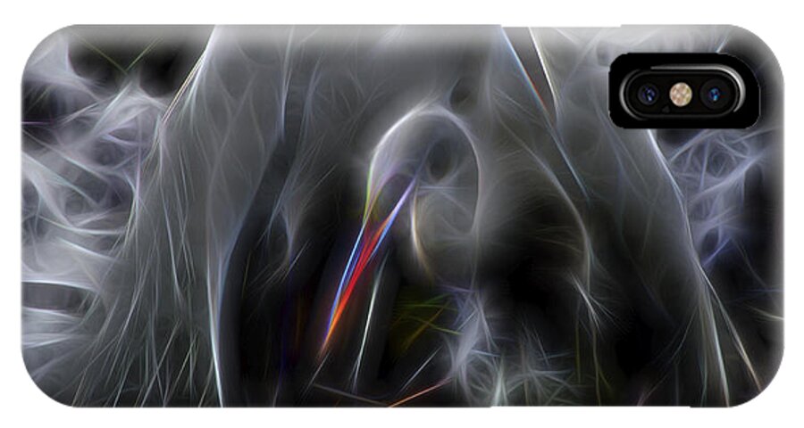 Great Egrets iPhone X Case featuring the digital art Winged Romance 1 by William Horden
