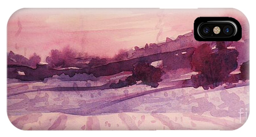 Winter iPhone X Case featuring the painting Winter Evening by Suzanne McKay