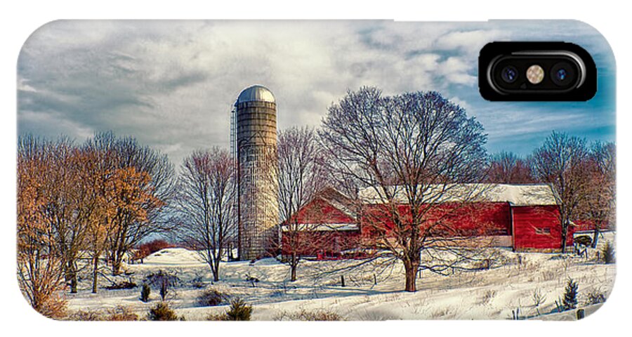 Farm iPhone X Case featuring the photograph Winter Farm by Mark Miller