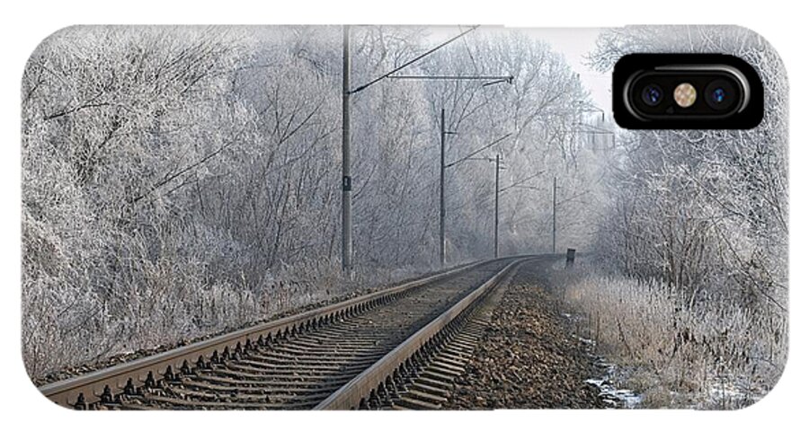 Train iPhone X Case featuring the photograph Winter railroad by Martin Capek