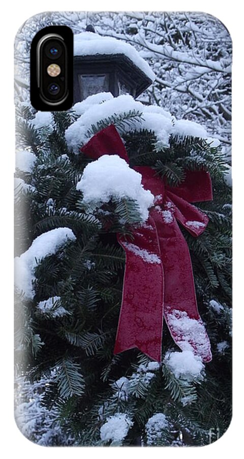 Snow iPhone X Case featuring the photograph Winter Wreath by Michelle Welles
