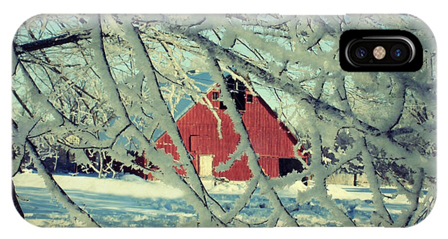 Barn iPhone X Case featuring the photograph Our Frosty Barn by Julie Hamilton