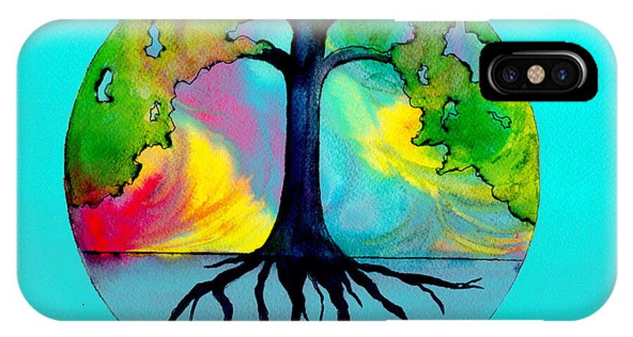 Watercolor iPhone X Case featuring the painting Wishing Tree by Brenda Owen