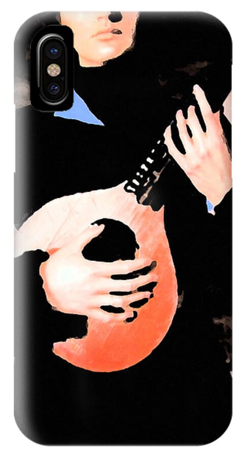 Colette iPhone X Case featuring the painting Women With Her Guitar by Colette V Hera Guggenheim