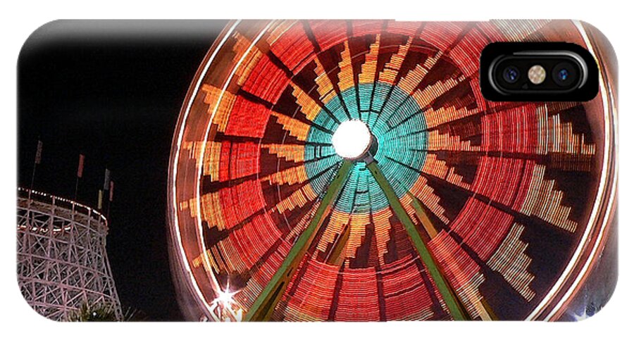 Ferris Wheel iPhone X Case featuring the photograph Wonder Wheel - Slow Shutter by Al Powell Photography USA