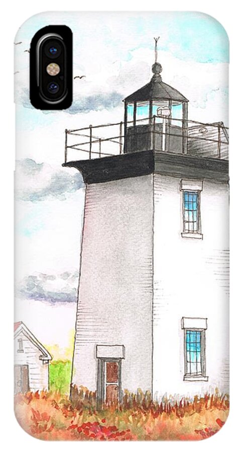 Wood End Lighthouse iPhone X Case featuring the painting Wood End Lighthouse - Massachusetts by Carlos G Groppa