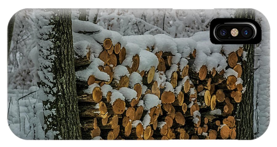 Oak iPhone X Case featuring the photograph Wood Pile by Paul Freidlund