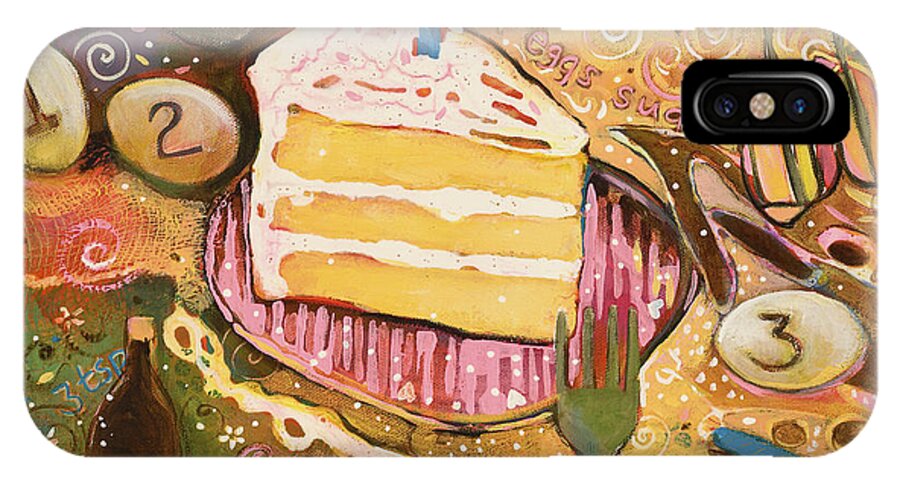 Jen Norton iPhone X Case featuring the painting Yellow Cake Recipe by Jen Norton