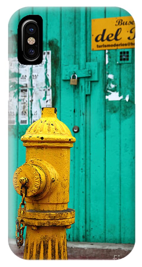 Fireplug iPhone X Case featuring the photograph Yellow fire hydrant by James Brunker