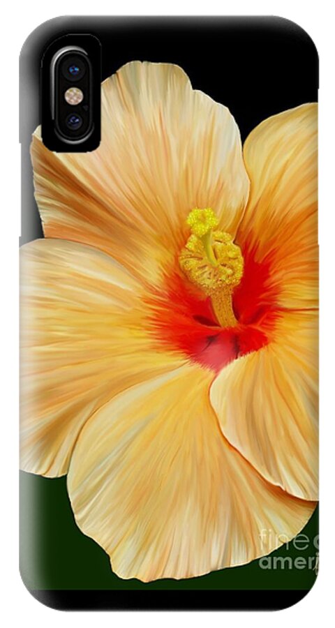 Hibiscus iPhone X Case featuring the painting Yellow Hibiscus by Rand Herron