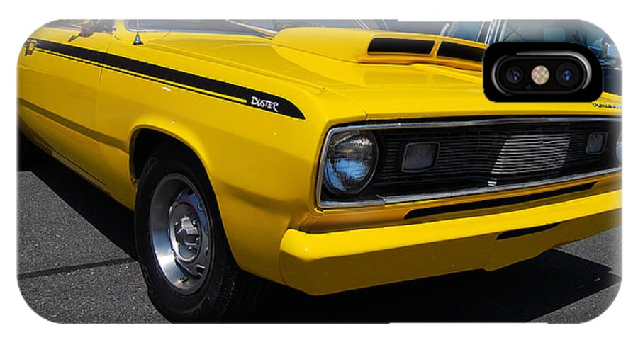 American Muscle Car iPhone X Case featuring the photograph Yellow Plymouth Duster by Mark Spearman