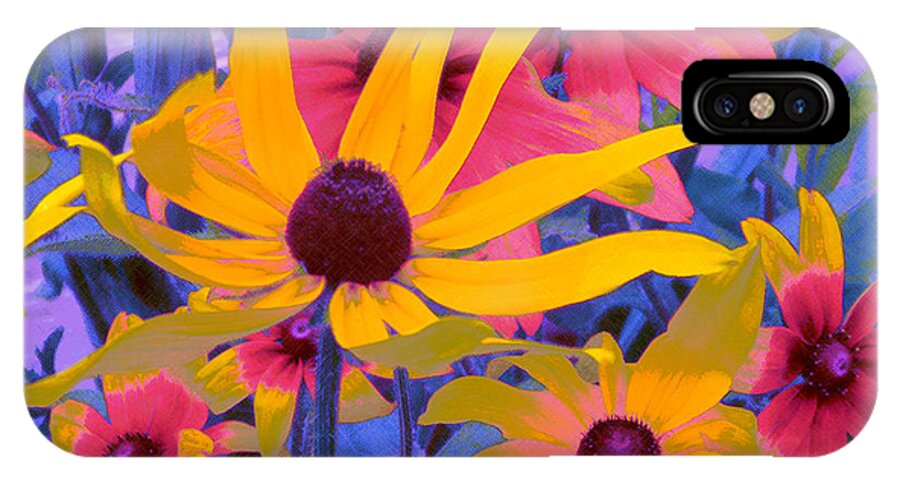 Nature iPhone X Case featuring the painting Fantasy Garden - Rudbeckia by Douglas MooreZart