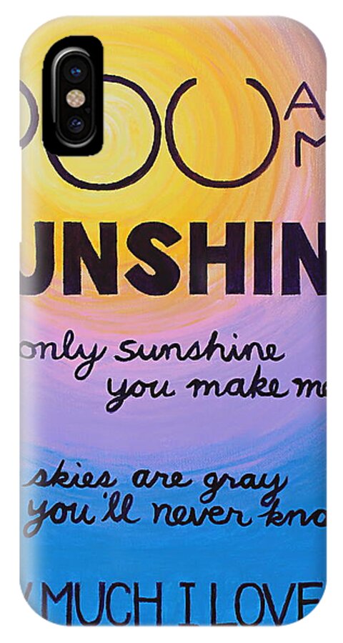 Song iPhone X Case featuring the painting You Are My Sunshine by Kume Bryant