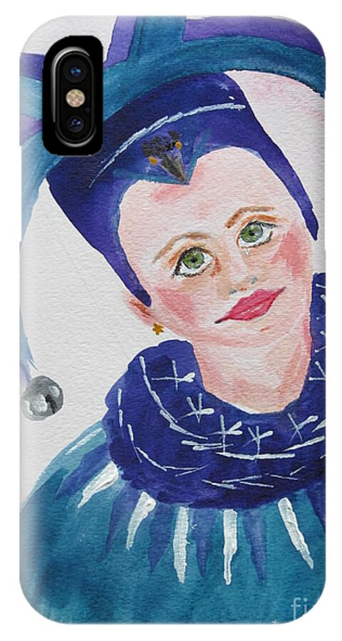 Jester iPhone X Case featuring the painting You Jest by Susan Voidets