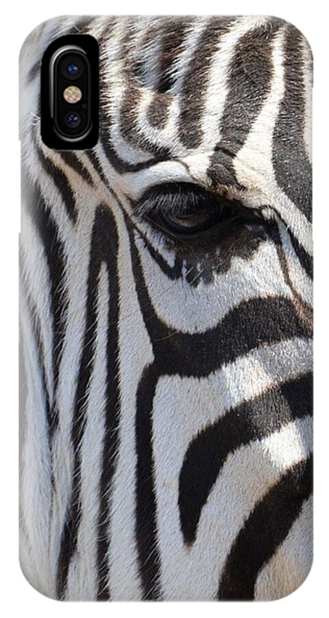 Zebra Eye Abstract iPhone X Case featuring the photograph Zebra Eye Abstract by Maria Urso