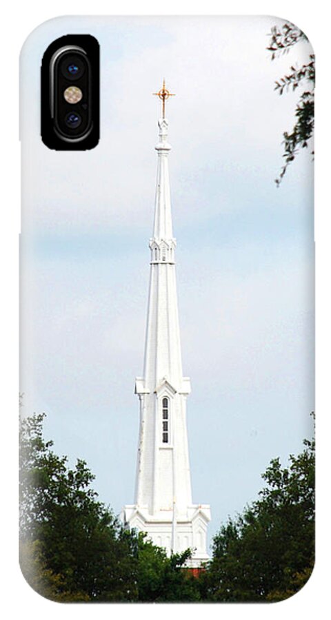 Church iPhone X Case featuring the photograph 1st Christian Steeple by Kay Lovingood