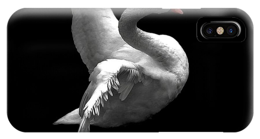  iPhone X Case featuring the digital art Majestic Swan 2 #2 by Dale  Ford