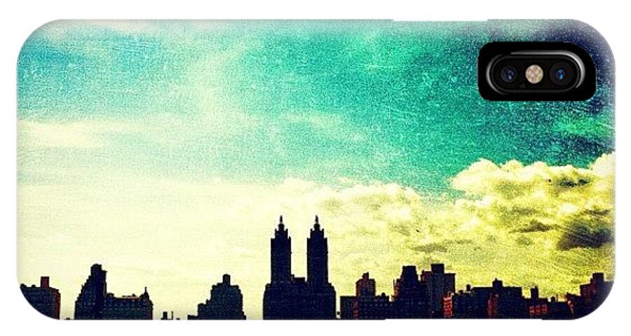 Central Park iPhone X Case featuring the photograph A Paintbrush Sky over NYC by Luke Kingma