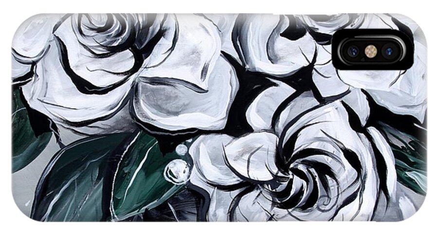 Gardenias iPhone X Case featuring the painting Abstract Gardenias by J Vincent Scarpace