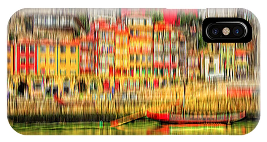 City iPhone X Case featuring the digital art abstract Portuguese city Porto-4 by Joel Vieira