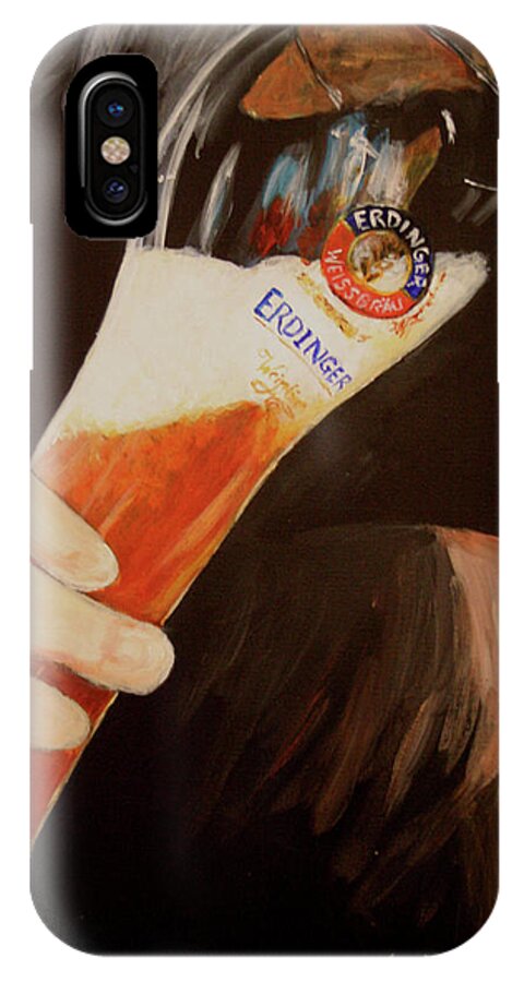 Beer iPhone X Case featuring the painting Art of Erdinger by Nik Helbig