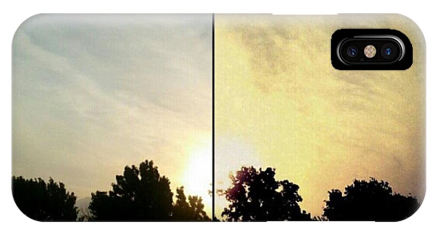 Andrography iPhone X Case featuring the photograph #before & #after #sunrise #sky #clouds by Kel Hill