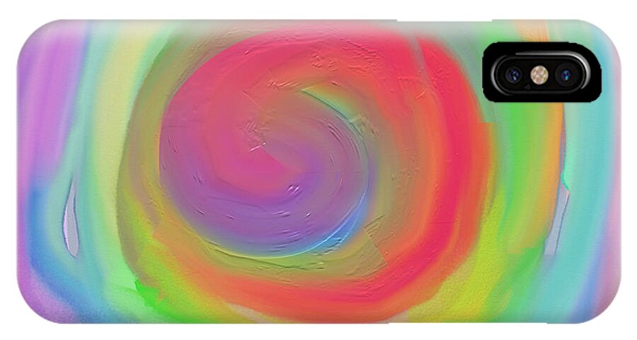 Rainbow iPhone X Case featuring the painting Bright Spiral by Naomi Jacobs