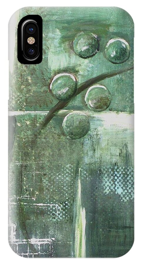 Sea Foam Green iPhone X Case featuring the painting Bubbles by Kathy Sheeran