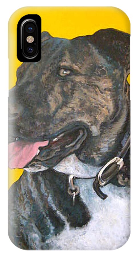 Dog Portrait iPhone X Case featuring the painting Buddy by Tom Roderick