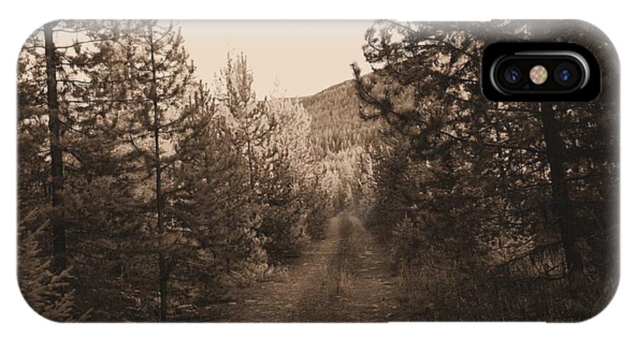 Autumn iPhone X Case featuring the photograph Country Road In Sepia by Jeff Swan