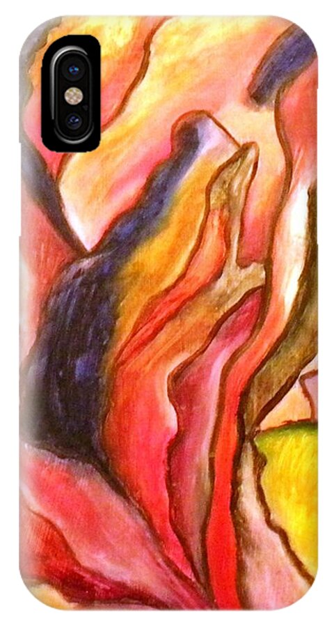 Iguana iPhone X Case featuring the painting Cozumel Native by Etta Harris