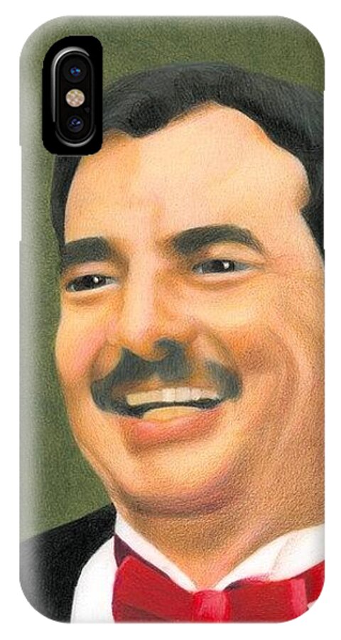 Portrait iPhone X Case featuring the drawing Darrell --1943 - 2008 by Ana Tirolese
