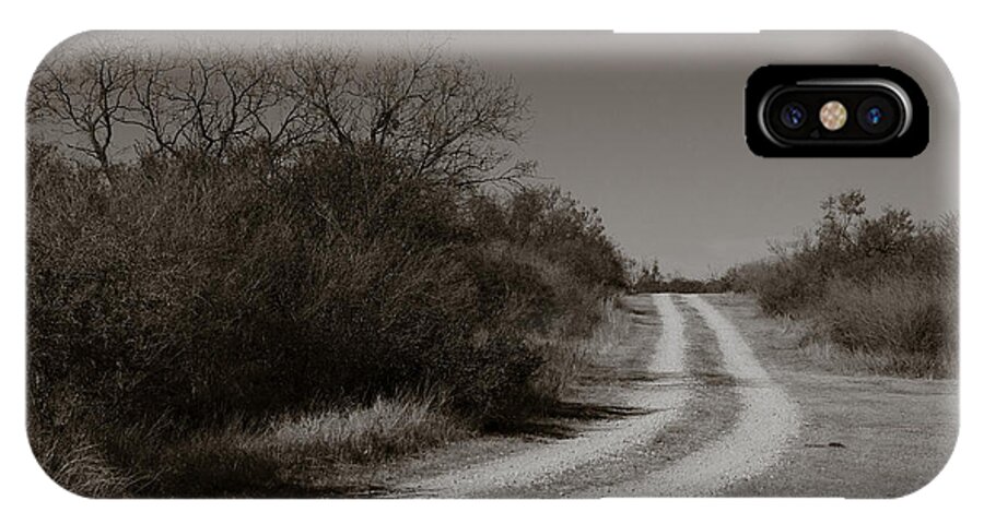 Black And White iPhone X Case featuring the photograph Dirt Road by Sean Wray