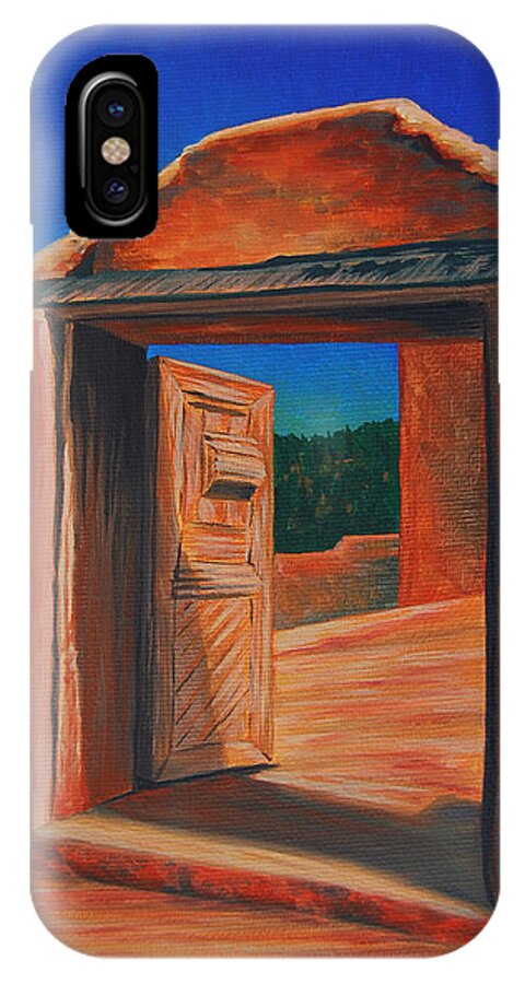 Southwest iPhone X Case featuring the painting Doorway To Las Trampas by Cheryl Fecht
