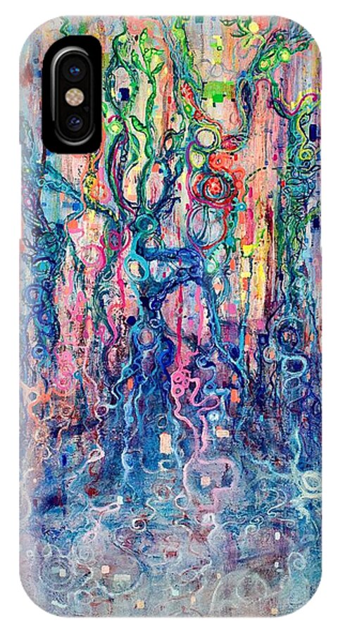 Dream iPhone X Case featuring the painting Dream of Our Souls Awake by Regina Valluzzi