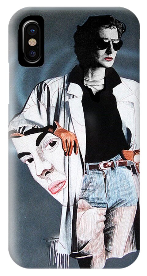 Fashion iPhone X Case featuring the drawing Fashion Illustration 86 by Shaun McNicholas