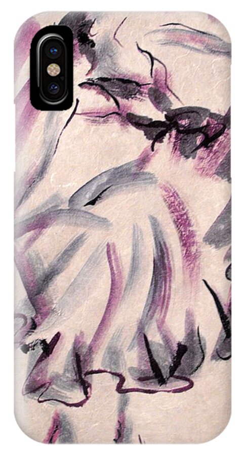 Flamenco iPhone X Case featuring the painting Flamenco Dancer 12 by Koro Arandia