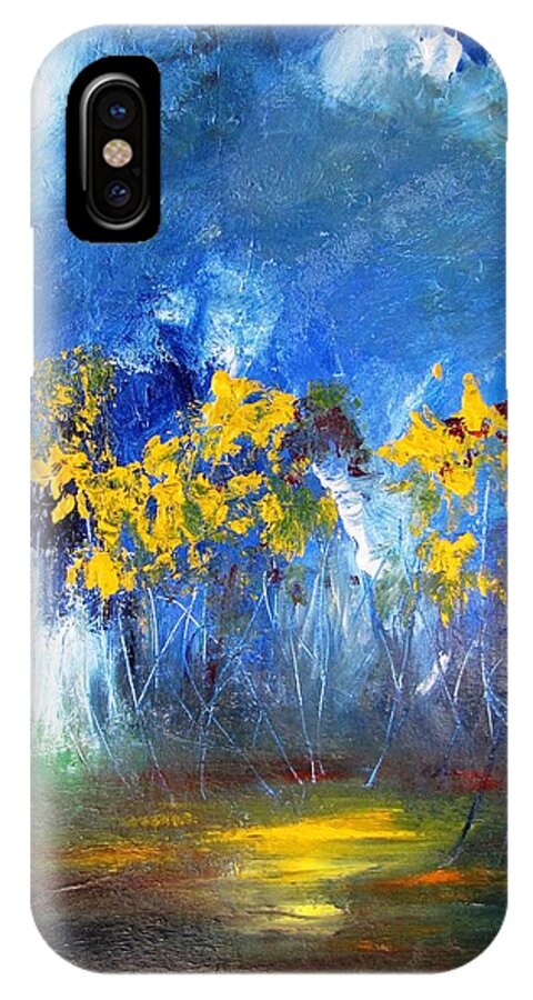 Flowers iPhone X Case featuring the painting Flowers of Maze in Blue by Gary Smith