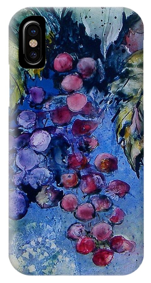 Grapes iPhone X Case featuring the painting Fruit of the Vine by Virginia Potter