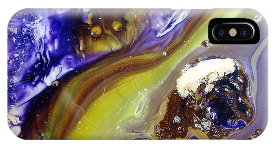 Cosmic iPhone X Case featuring the painting Glass Painting 24 detail 3 by Patrick Morgan