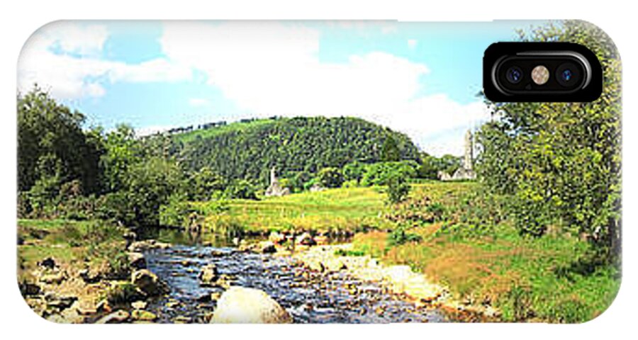 Landscape iPhone X Case featuring the photograph Glendalough Panorama by Ian Kowalski