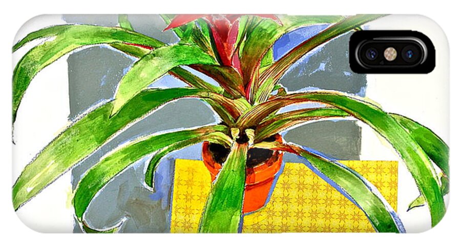 Flower iPhone X Case featuring the painting Guzmania by Cliff Spohn
