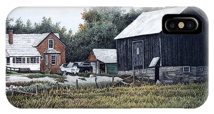 Landscapes iPhone X Case featuring the painting Haliburton Farm by Robert Hinves
