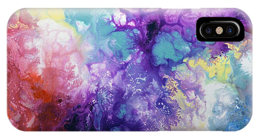 Rainbow Paintings iPhone X Case featuring the painting Healing Energies by Sally Trace
