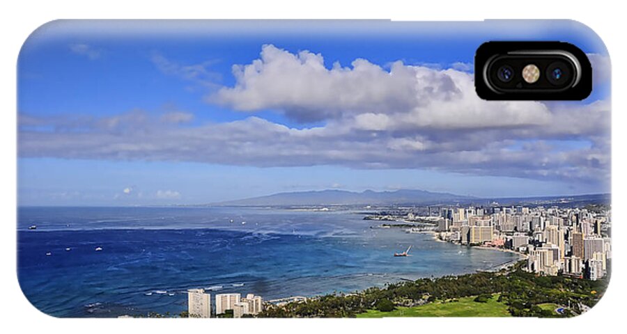 Oahu iPhone X Case featuring the photograph Honolulu From Diamond Head by Gary Beeler